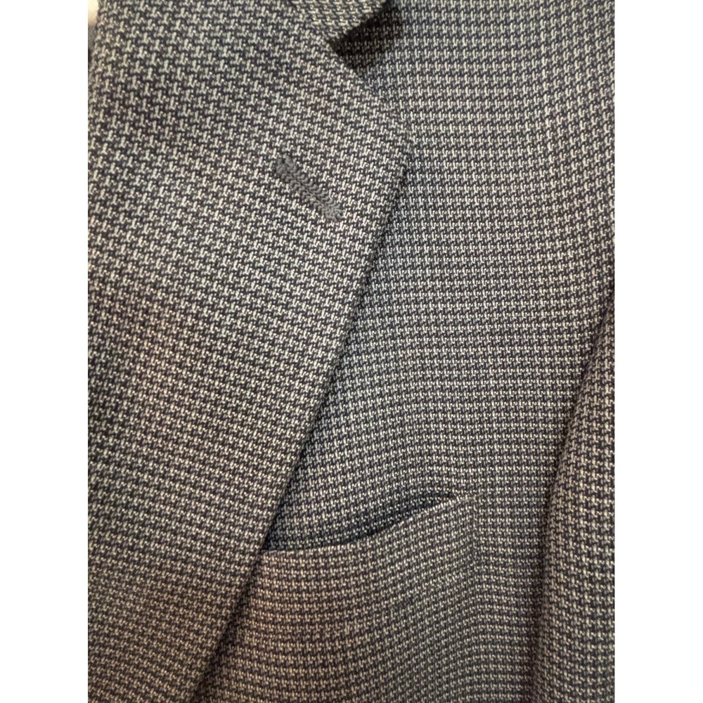 Hart Schaffner Marx Nordstrom Mens 44L‎ Grey Micro Houndstooth Sport Coat Blazer - Picture 3 of 7
